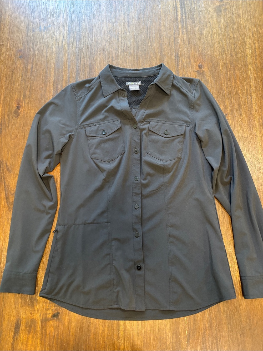 ExOfficio Women's Black Button-Front Long-Sleeve Shirt